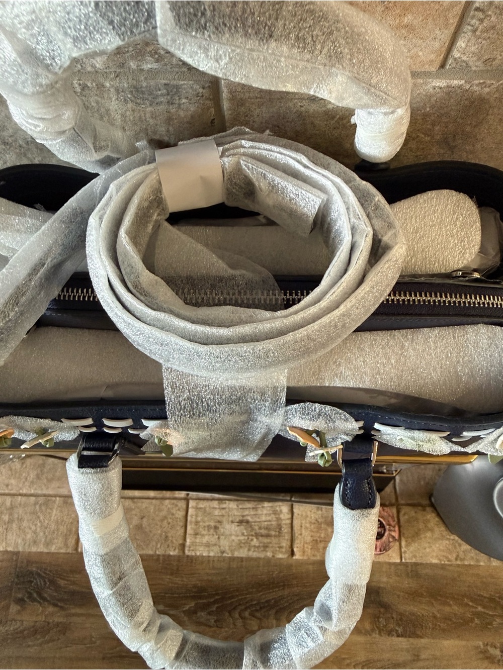 Kate Spade Thompson Street Navy Floral Accent Satchel - Picture 6 of 8